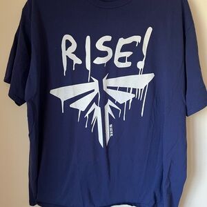 RISE! Graphic Tee in Navy with White Print